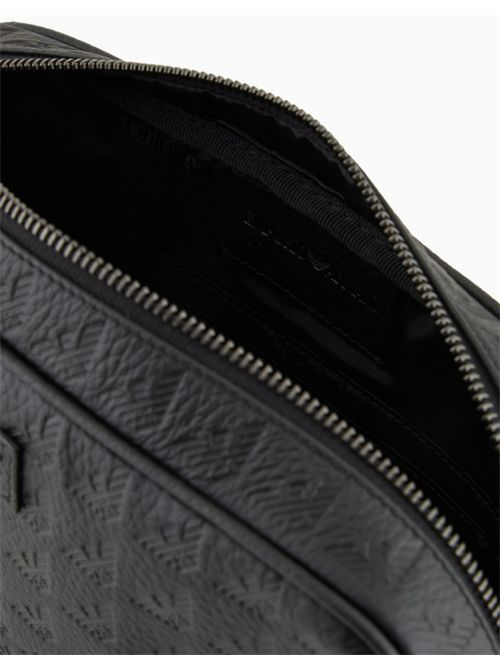 BEAUTY BAG IN LOGOED LEATHER EMPORIO ARMANI | EM001738.AF14774UC001 BLACK BEAUTY